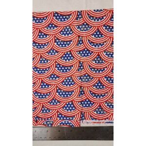 Patriotic American Flag Bunting Scallop Cotton Fabric Red White Blue 
Quarter yd